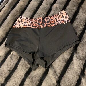 #136 Leopard Print Black Women's Sleep Shorts